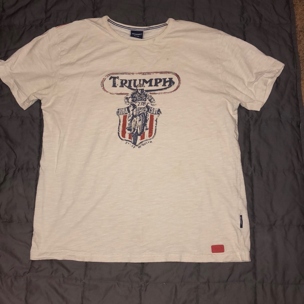 Vintage White triumph motorcycle T-shirt